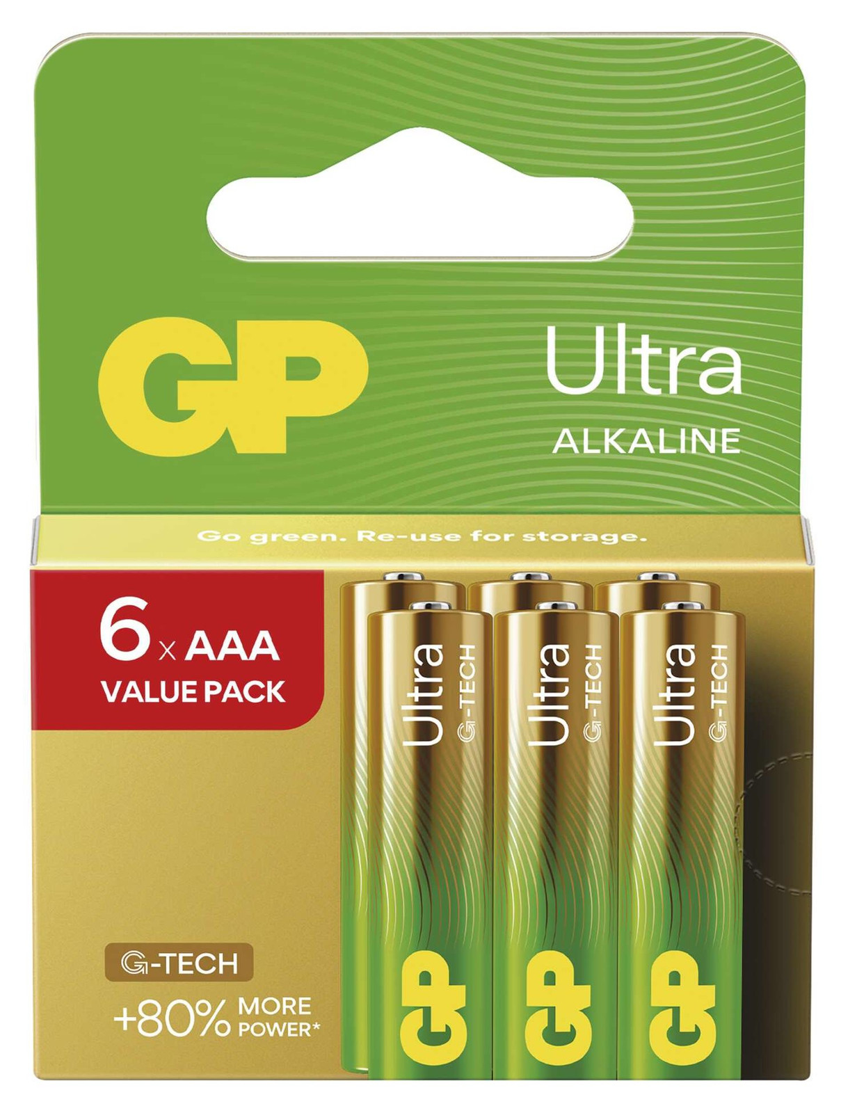 GP Batteries Alkaline Ultra AAA (LR03) batterijen - 6 stuks
