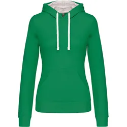 Kariban Damen Kontrast Kapuzen Sweater Hoodie K465 light kelly green/white M
