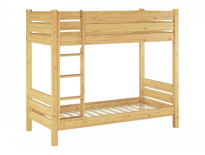Schmales Kurzes Etagenbett 80 x 190 cm Stabil Kiefer Nische 100