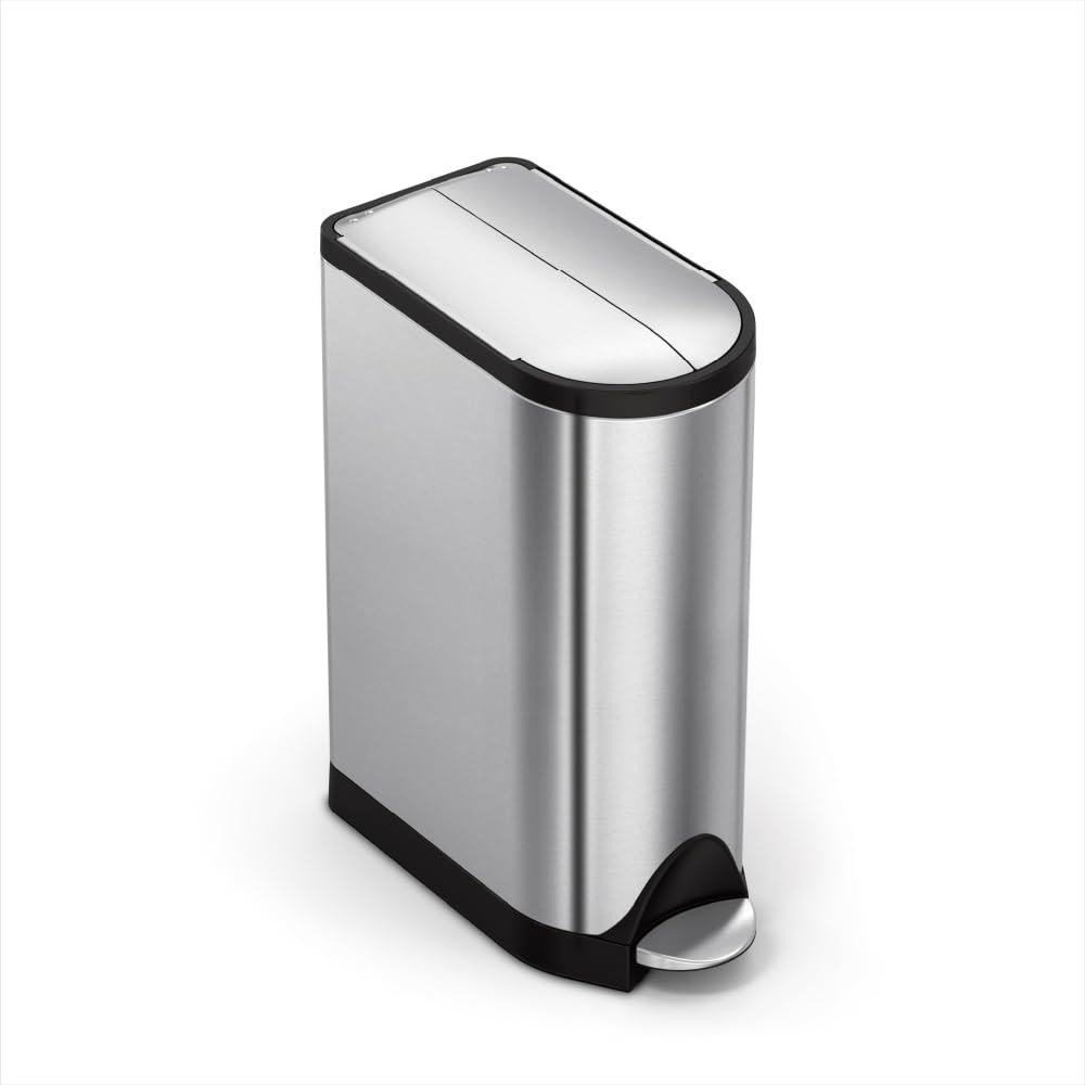 simplehuman CW2058 Ovaal Afvalemmer met pedaal, 18 liter, Roestvrij staal