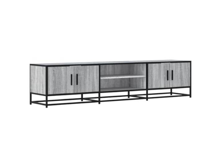 RJPLMFV TV-Möbel Sonoma, grau, 180 x 35 x 41 cm, Holz Industrieller Metallrahmen, großer Stauraum, robuste Oberfläche, leicht zu reinigen