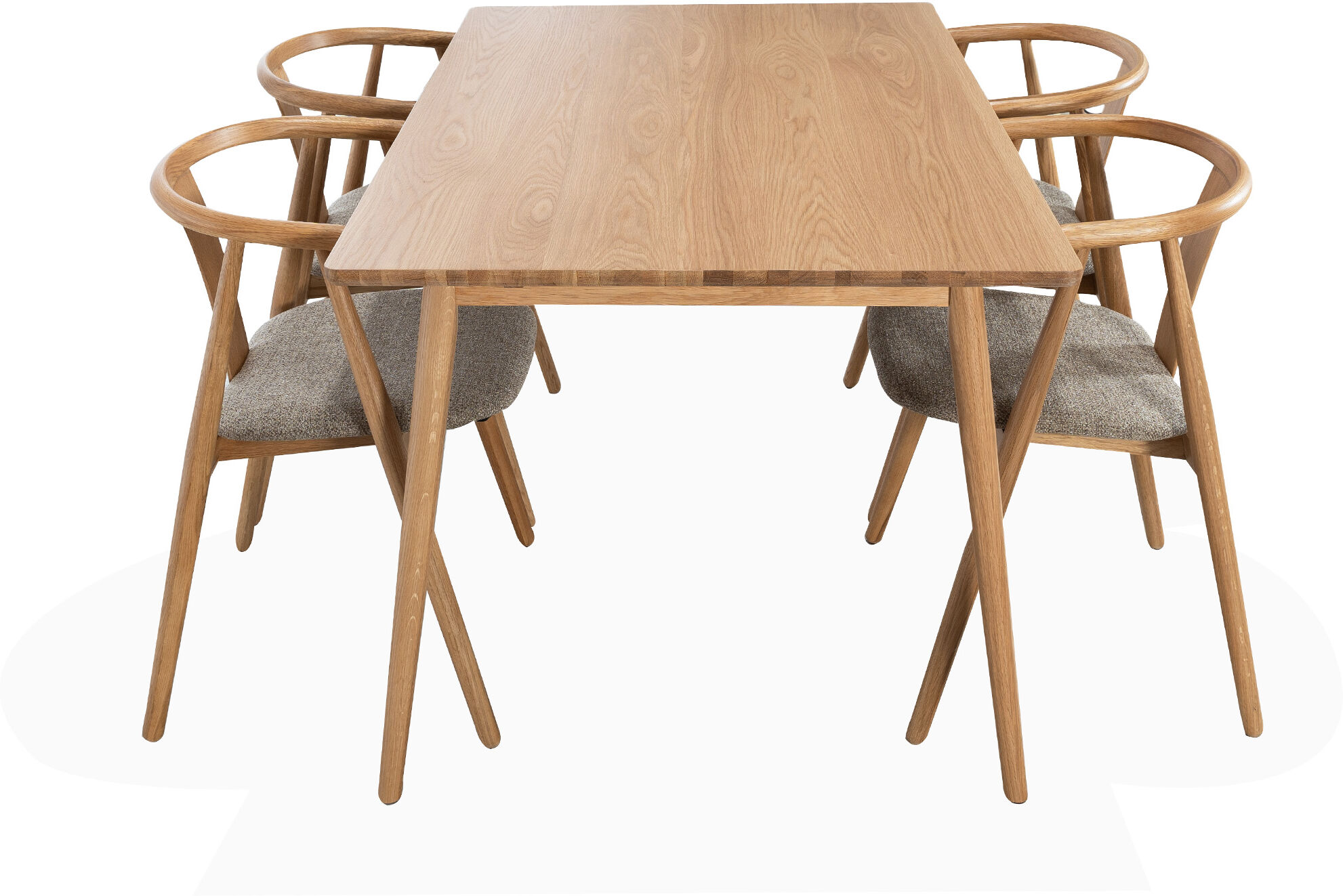 SoffaDirekt Blanca 150/lina Matgrupp 4 Stolar Natur