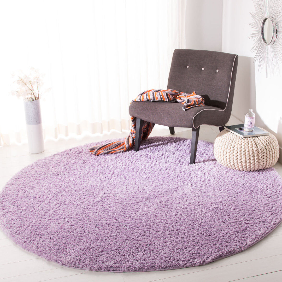 Mack + Milo Peake Shaggy Area Rug Lilac Round 122 cm