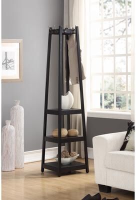 Roundhill Furniture Vassen 3-tier Storage Shelf Standing Coat Rack