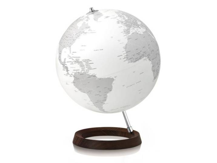 ATMOSPHERE lampe de bureau mappemonde FULL CIRCLE REFLECTION (Blanc / Gris - frêne/aluminium)