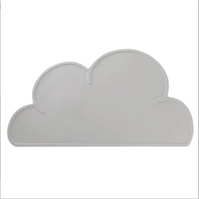 Uplifted Finds Cloud Shaped Waterproof Silicone Pet Feeding Placemat grey