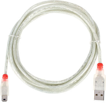 Lindy USb 2.0 Cable Typ A/Mini-B 3m transparent