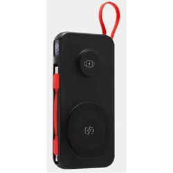 Technaxx Wireless Powerbank, 3in1 (10000 mAh, 22.50 W), Powerbank, Schwarz, Rot