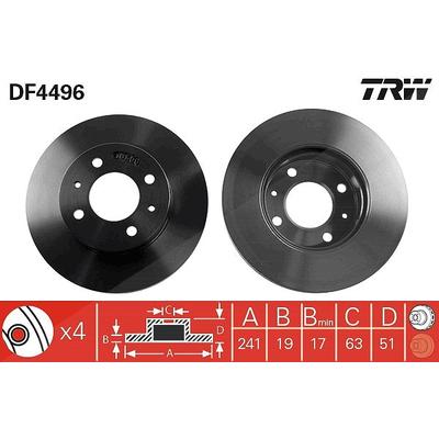 Trw Bremsscheibe [Hersteller-Nr. DF4496] für Hyundai