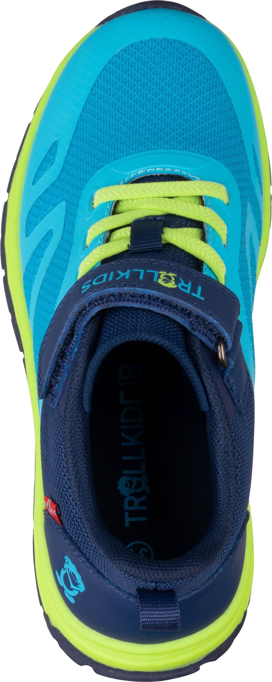Outdoorschuh TROLLKIDS "Kids Alesund Sneaker", Kinder, Gr. 26, Textil, blau (pool blau, schwarz indigo, spring leaf), Synthetik, Textil, mehrfarbig, Schuhe Outdoorschuh, Auch für Hallensport geeignet pool blau, schwarz indigo, spring leaf 26, Textil