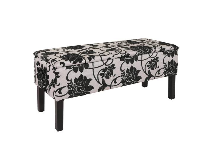Jamb Sitzbank Renens Schwarz Weiß, Schwarz, Textil, 36x44x95 cm, Esszimmer, Bank, Sitzbänke
