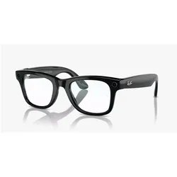 Google Meta Ray-Ban Gen1 Wayfarer, Shiny Black, Clear (Large), AR Brille, Schwarz