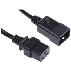 RS PRO Netzkabel Schwarz 5m, IEC C19 / IEC C20, 2 (5 m), Stromkabel, Schwarz