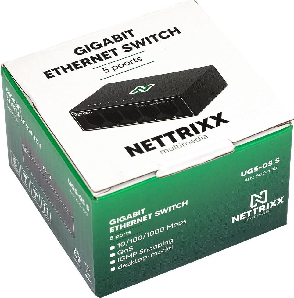 NETTRIXX 5-poorts Gigabit Ethernet switch