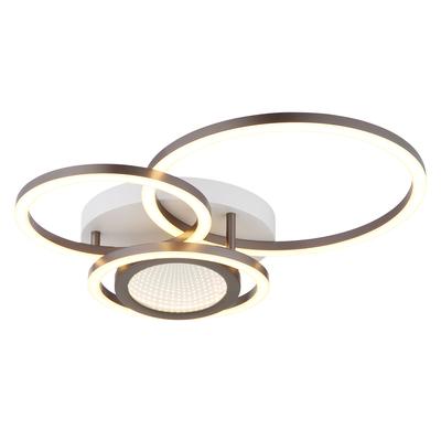 GLOBO LIGHTING Deckenleuchte "RANDELL", weiß matt, 1, H: 10cm, 1 Stk., Leuchten, Deckenleuchte Weiß/Kaffee, Opal, 3D-Effekt, LED 40W, Deckenleuchte