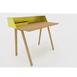 PS 04 Sekretär zitronengelb (RAL 1012) Eiche geölt