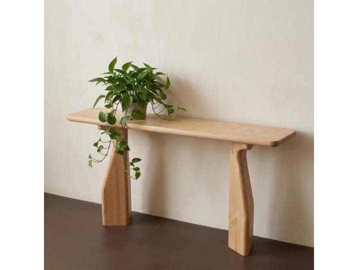 YTSJXN Konsolentisch, Massivholz Schmaler Flurtisch, Neuseeländische Kiefer Sofatisch Holz, Beistelltisch, Couchtisch hinter Sofa, Wohnzimmer, Flur, Eingangsbereich(Natural,100cm/39.5in)