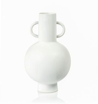 Zodax "Avesta 13.75"" Tall White Stoneware Vase"