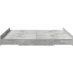 vidaXL Aufbewahrungsbettgestell Beton Grau 200 x 200 cm Holzwerkstoff
