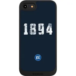 Nivocase Handyhülle für Apple iPhone 8 Hülle NIVOpure Case Schwarz Bundesliga KSC Karlsruher SC (Apple iPhone 8), Smartphone Hülle, Schwarz