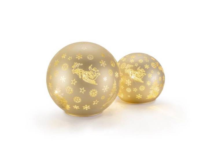 STT LED Dekofigur Glass Ball , gold (goldfarben), Ø 15cm H: 0cm, Leuchten, LED Dekofigur