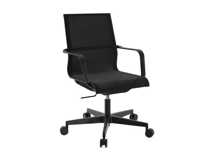 Fauteuil de bureau ergonomique Ewen Sitness avec accoudoirs - Assise et dossier en maille filet - Noir