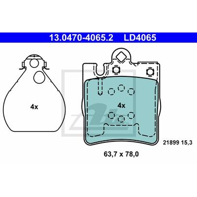 ATE Bremsensatz, Scheibenbremse Bremsen-Set VA + HA sizw2n82f3 Hinterachse voll 290mm 10mm für Mercedes
