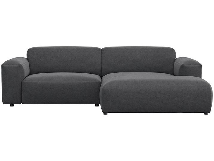 Ecksofa, Chenille, Dervit Grau, 257×171 cm, Chaiselongue Rechts, Modern, FLEXLUX