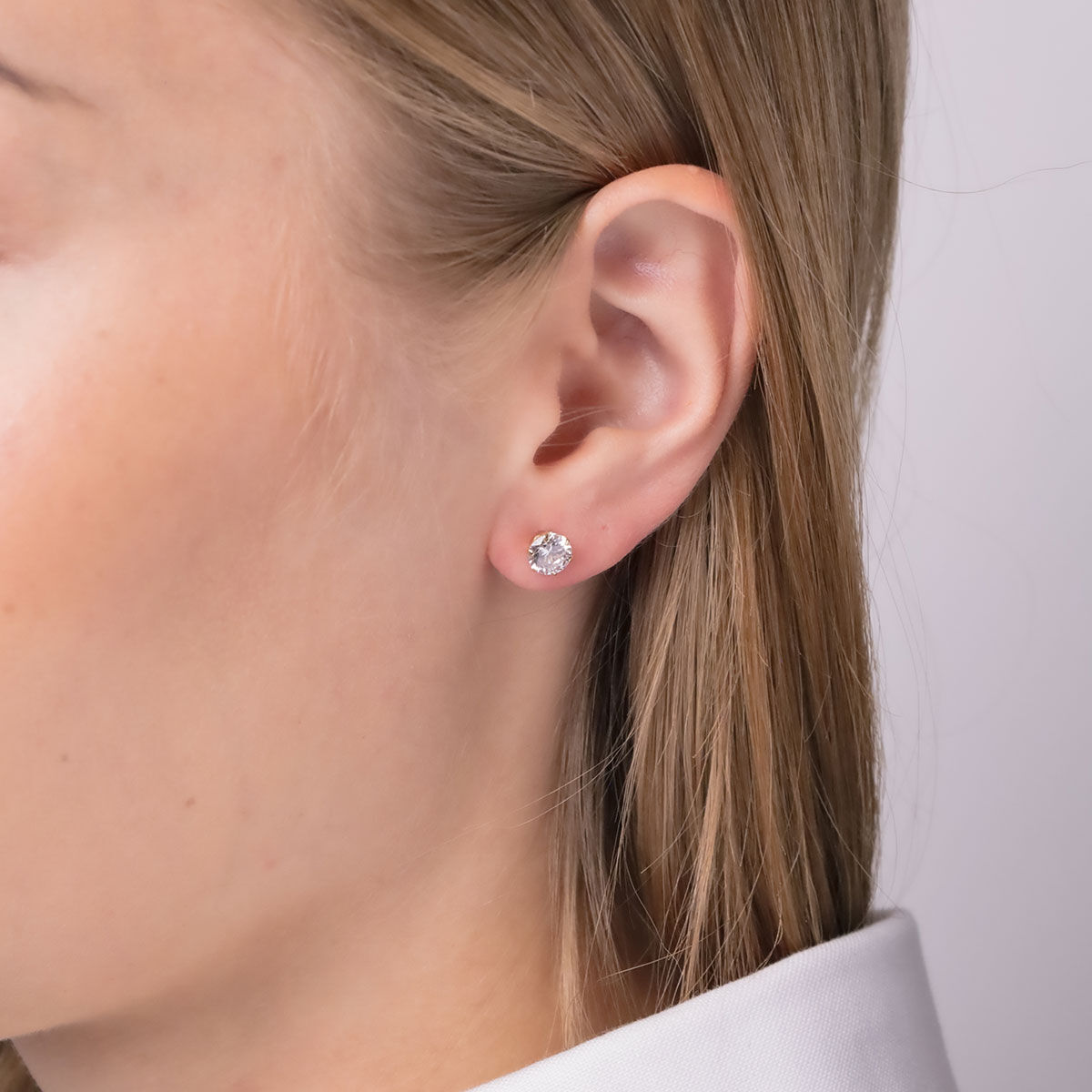 Lykken Casuals kultaiset yksikiviset tappikorvakorut 6 mm