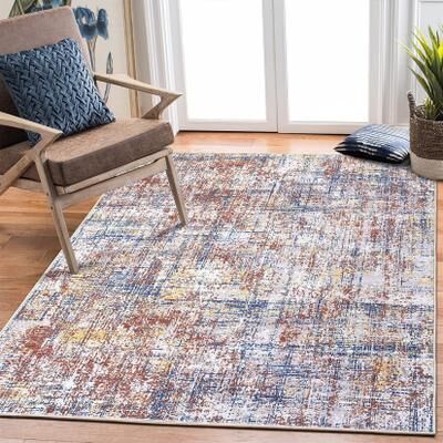 Garvee Washable Modern Abstract Geometric Printed Area Rug