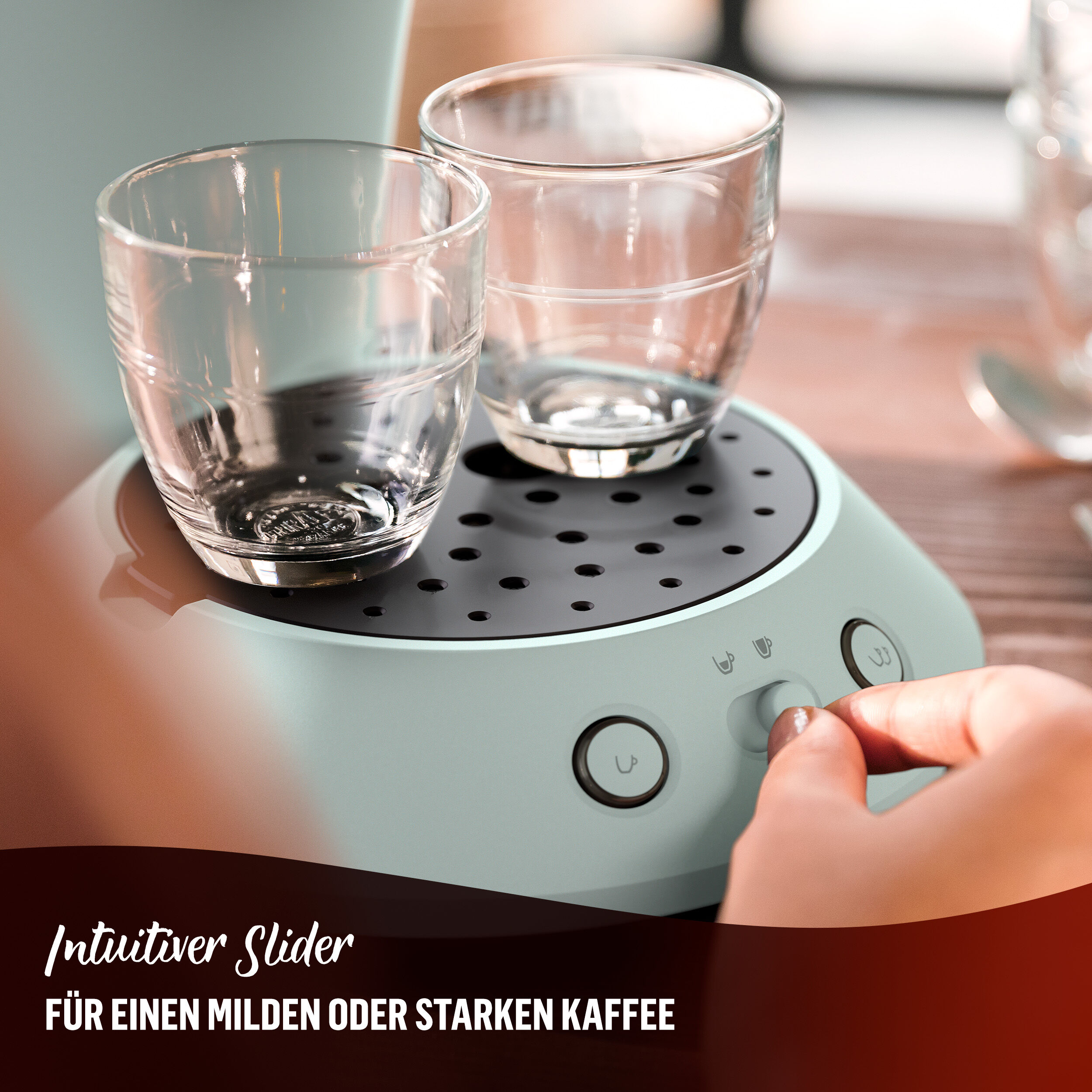 Philips SENSEO Kaffeepadmaschine "Original Plus CSA210/60, mit zwei Kaffee-Einstellungen", grün (mint), 2, Kaffeemaschinen, Kaffeepadmaschine