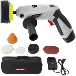 Dino-Kraftpaket Rotationsschleifer Poliermaschine, Multiplex, 75mm Durchmesser, 10,8V/1,5Ah, mit Akku