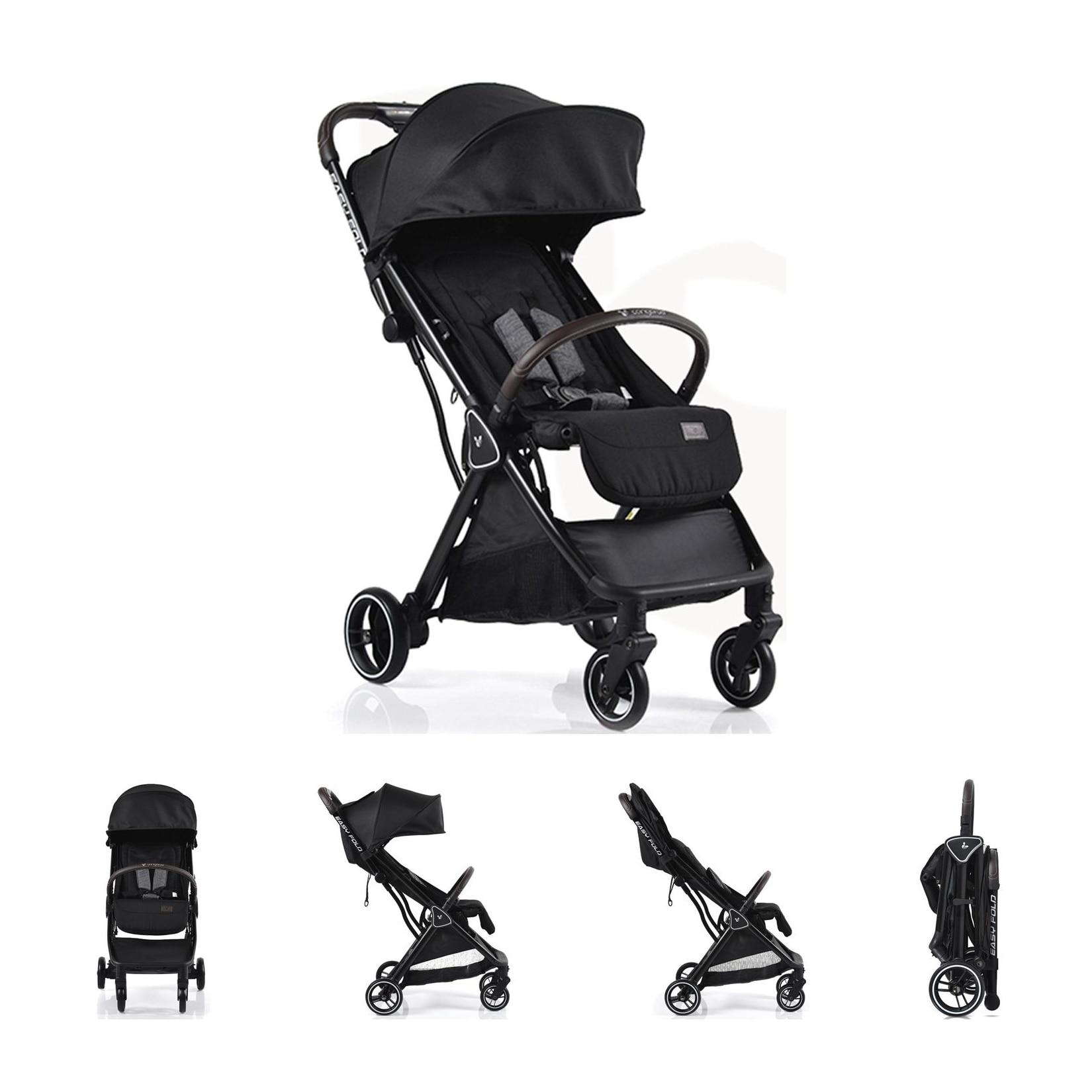 Cangaroo Kinderwagen Buggy easy Fold Alu Sonnendach verstellbar, faltbar, Korb schwarz