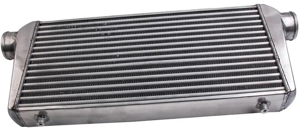 Universal Front-Mount Intercooler - Ladeluftkühler Tube & Fin - 600x300x76 mm Kern - 7,6 cm Anschlüsse - Aluminium - Silber