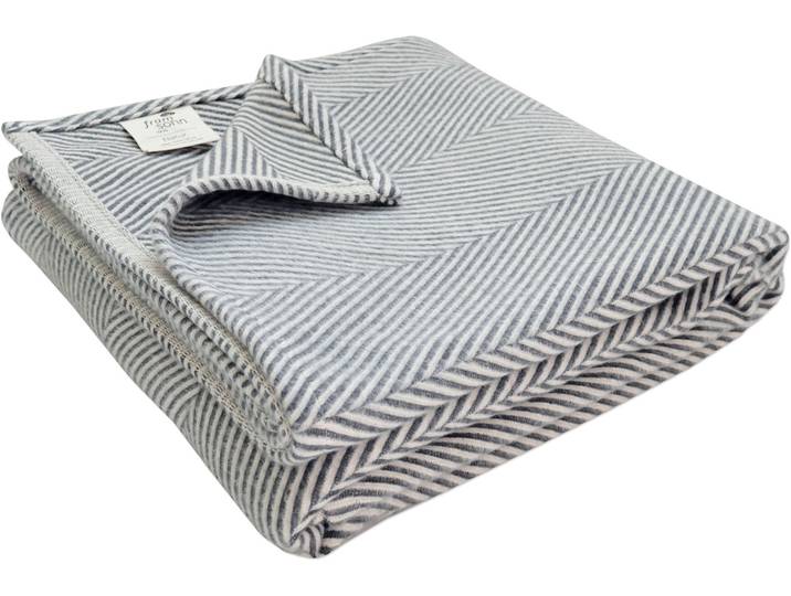 Wohndecke FRAMSOHN FROTTIER Bio Flanell Wohndecke Fischgrät , grau (anthrazit), B:150cm L:200cm, Baumwolle, Wohndecken, Wohndecke, in dezenten Farbtönen, GOTS zertifiziert