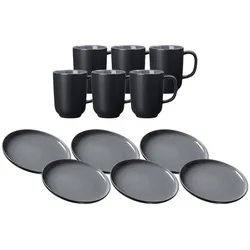 KAFFEESERVICE Jasper schwarz 12er Set