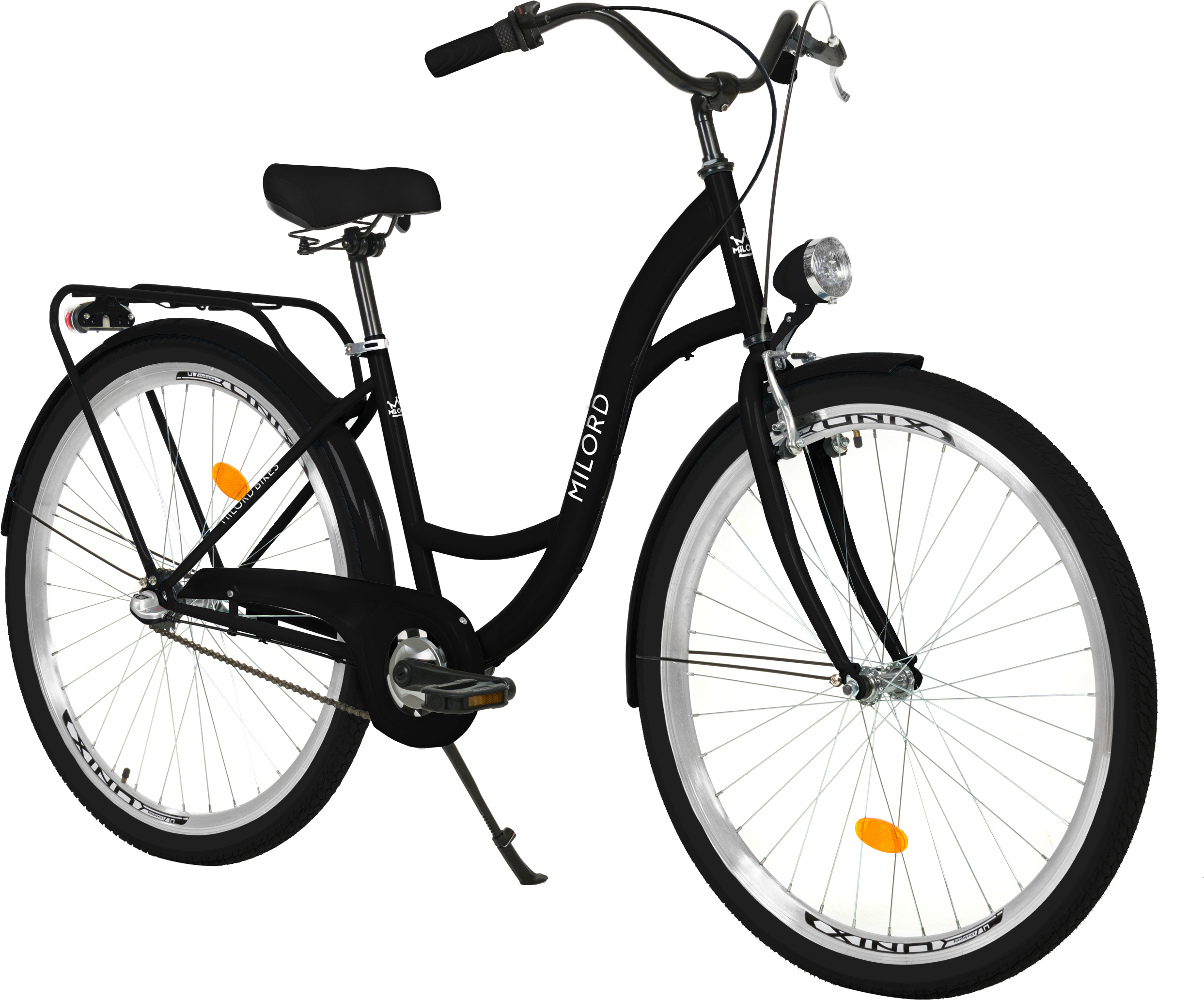 Milord Komfort Stadtfahrrad Fahrrad City Damenfahrrad, 28 Zoll, Schwarz, 3-Gang