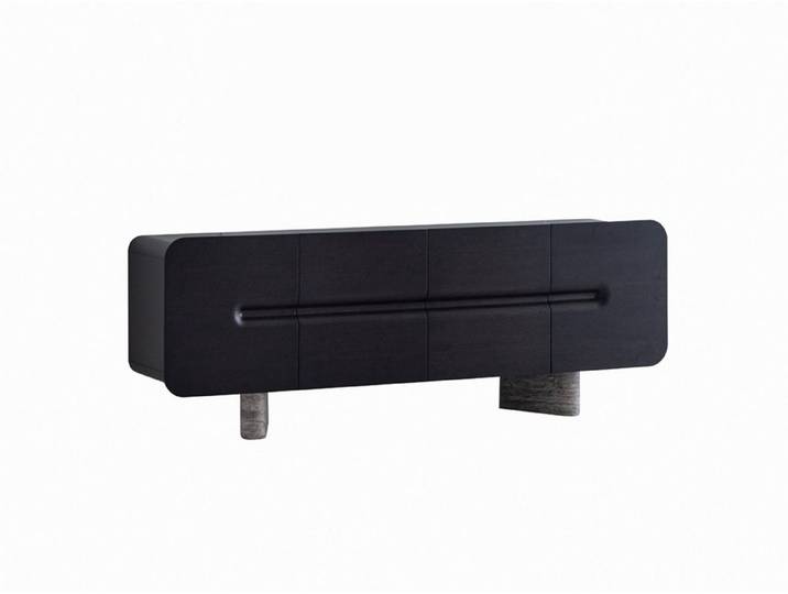Xlmoebel Sideboard Exklusives schwarzes Sideboard – Modernes Design für Ihr Zuhause, Made in Europa