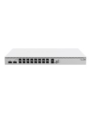 MikroTik Cloud Router Switch 518-16XS-2XQ-RM with QCA9531 750 MHz CPU 64 MB RAM 98DX8525 switch chip 2 x 100G QSFP28 ports 16x 25G SFP28 1 x 100Mbit Eth port for management USB type A RouterOS L6 1U rackmount enclosure dual hot-swap PSU 4 x fans (CRS518-16XS-2XQ-RM)