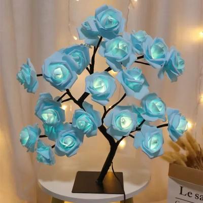 Inspired Finds GlowBloom USB LED Rose Tree Table Lamp blue 1pc