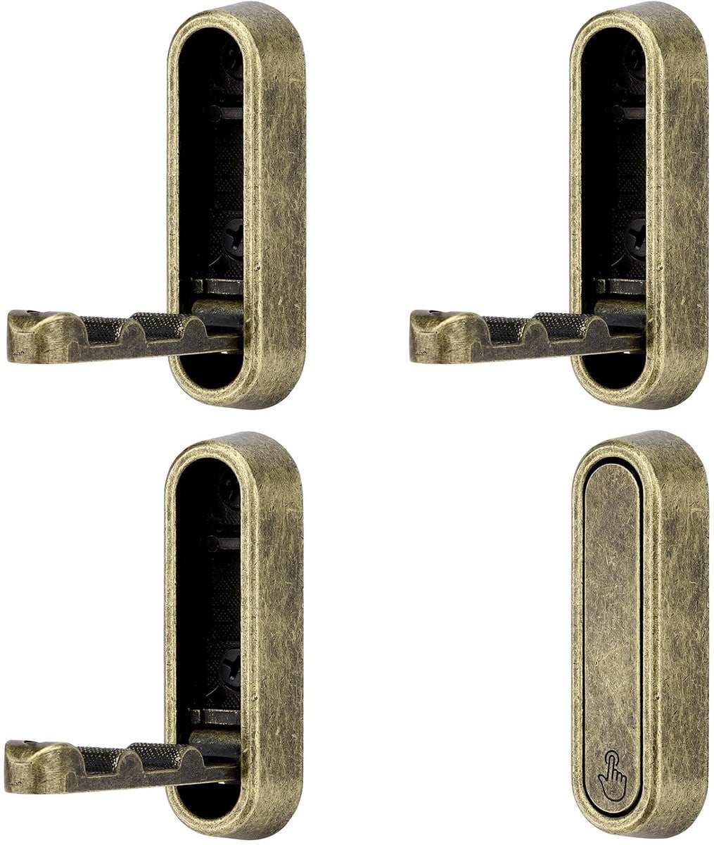 Dailygoods 4 stuks vouwbare wandhaken met 90 graden hoofd voor keuken en badkamer