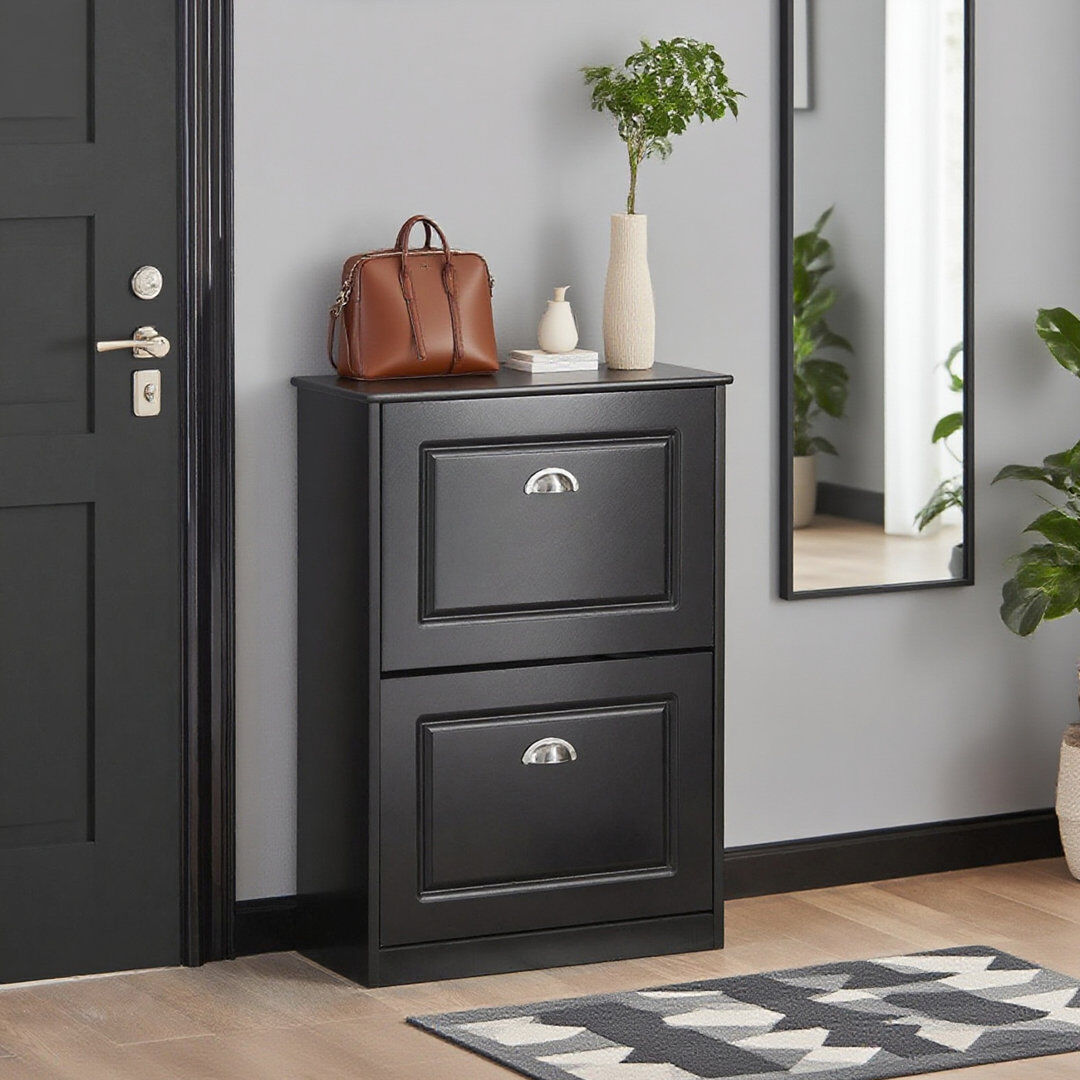 Marlow Home Co. Moriah 6 Pair Flip Down Shoe Storage Black 6