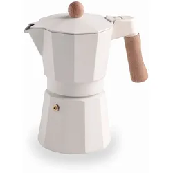 Lacor – 62099 – Trento White Italienische Kaffeemaschine, Express-Kaffeemaschine, Aluminiumguss, 9 Tassen Fassungsvermögen