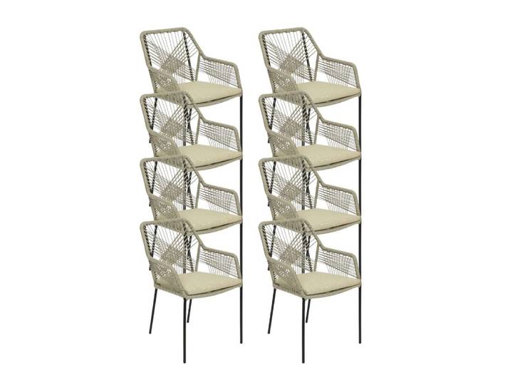 Seville dining tuinstoel set van 8 touw + staal zand