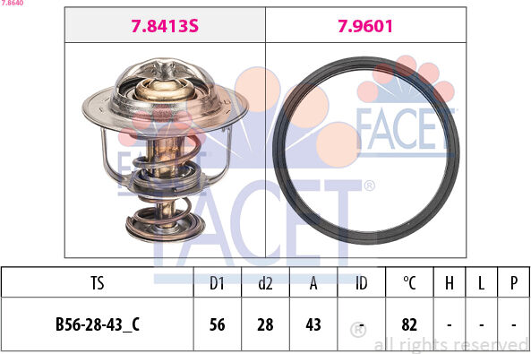 Facet Thermostat, Kühlmittel 78640 Für Mitsubishi