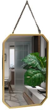 Fusion Finds Nordic Wall Mounted Mirror With Metal Frame For Bathroom Vanity, Bedroom & Entryway as Picture 24.5x35.5cm