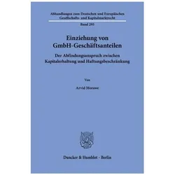 Morawe:Einziehung von GmbH-Geschäftsant, Fachbücher von Arvid Morawe