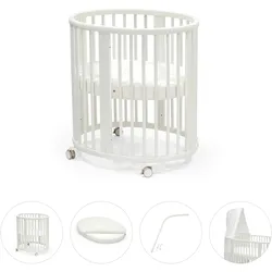 Stokke® Sleepi™ Bundle Sleepi Mini inkl. Matratze und Spannbetttuch, Himmelstange Himmel, weiss