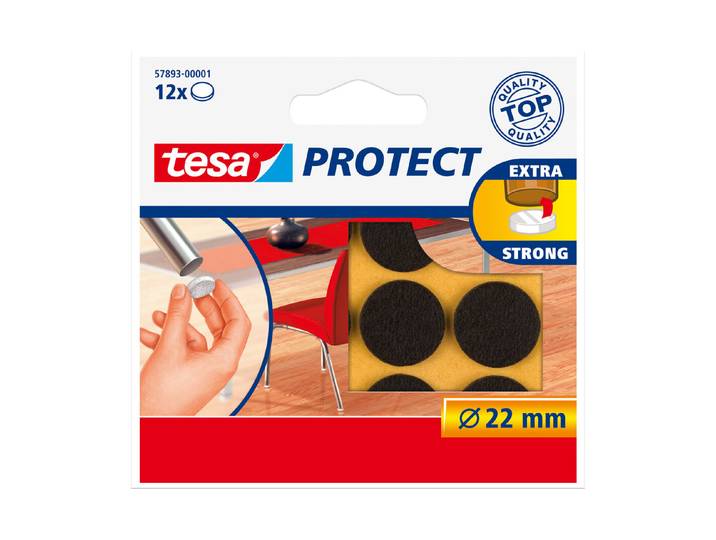 Tesa Filzgleiter Braun ⌀ 22 mm 12 Stück
