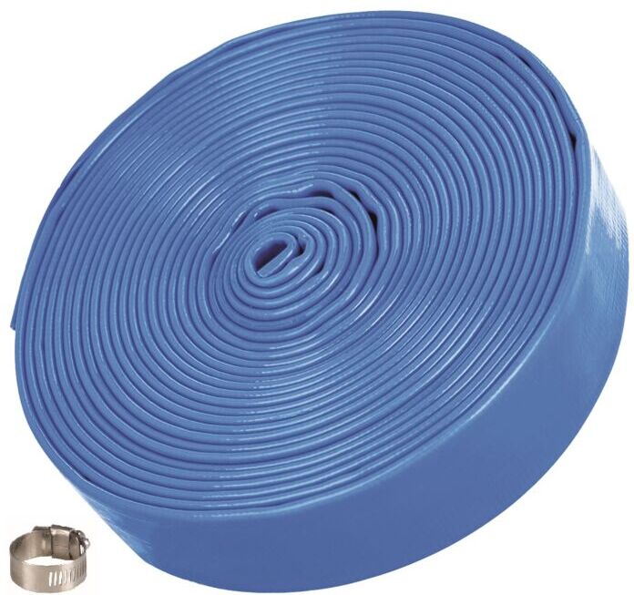 T.I.P. Druckschlauch - Flachschlauch, 10 m, ø 32 mm, mit Schelle,  für Garten, Pool, Baugrube, 31096
